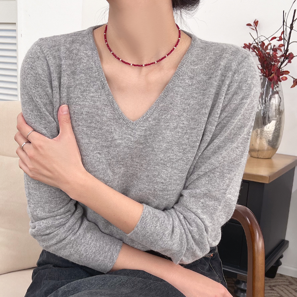 구슬 비즈목걸이 진주 원석 초커 카프비즈 믹스 네크리스 상세 이미지 18