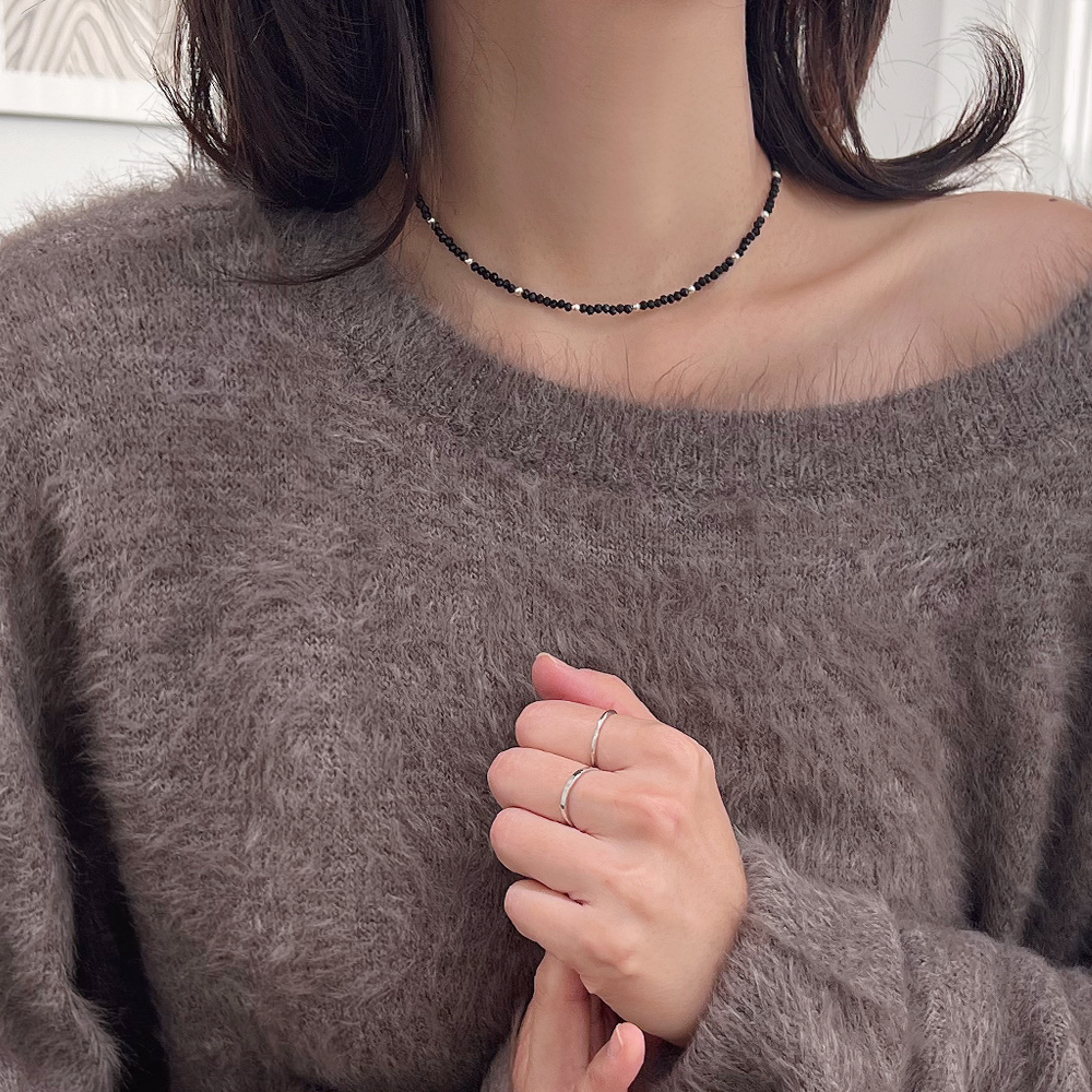 구슬 비즈목걸이 진주 원석 초커 카프비즈 믹스 네크리스 상세 이미지 3